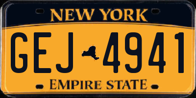 NY license plate GEJ4941