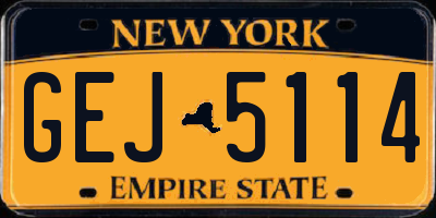 NY license plate GEJ5114