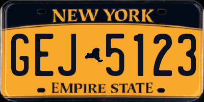 NY license plate GEJ5123