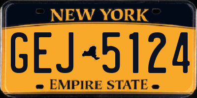 NY license plate GEJ5124