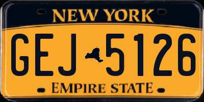 NY license plate GEJ5126