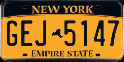 NY license plate GEJ5147