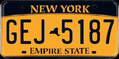 NY license plate GEJ5187