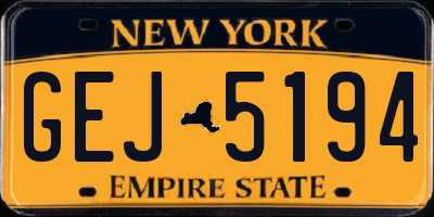 NY license plate GEJ5194
