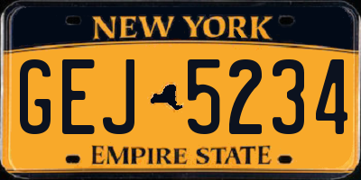 NY license plate GEJ5234