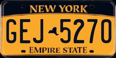 NY license plate GEJ5270