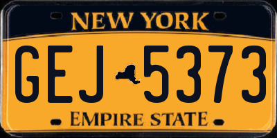 NY license plate GEJ5373