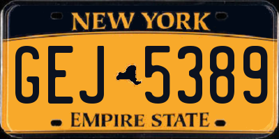 NY license plate GEJ5389