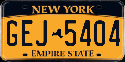 NY license plate GEJ5404