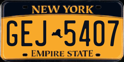 NY license plate GEJ5407