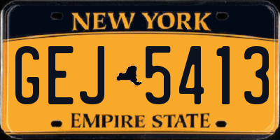 NY license plate GEJ5413