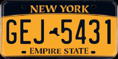 NY license plate GEJ5431