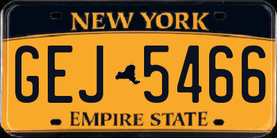 NY license plate GEJ5466