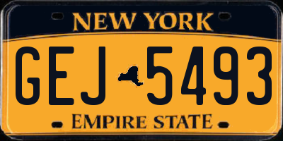 NY license plate GEJ5493