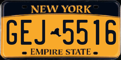 NY license plate GEJ5516