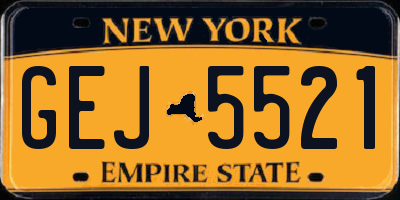 NY license plate GEJ5521