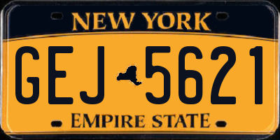 NY license plate GEJ5621