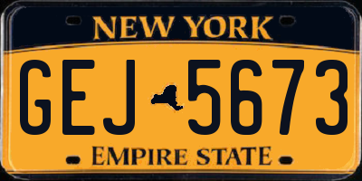 NY license plate GEJ5673
