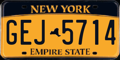 NY license plate GEJ5714