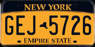 NY license plate GEJ5726