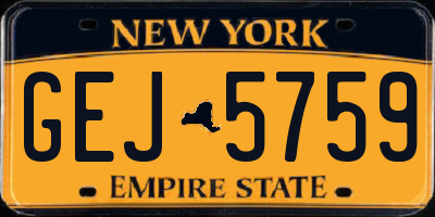 NY license plate GEJ5759