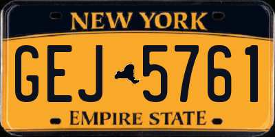 NY license plate GEJ5761