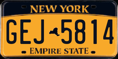 NY license plate GEJ5814