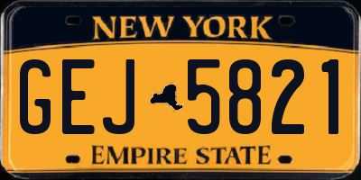 NY license plate GEJ5821