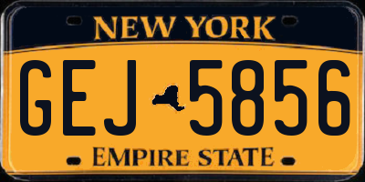 NY license plate GEJ5856