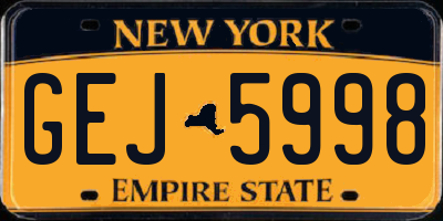 NY license plate GEJ5998