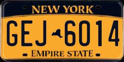 NY license plate GEJ6014