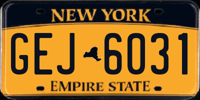NY license plate GEJ6031