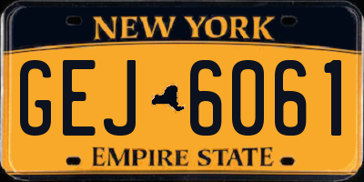 NY license plate GEJ6061