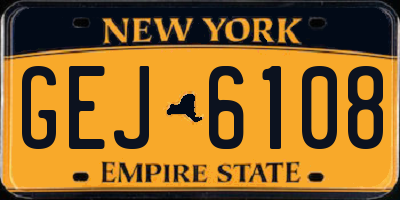 NY license plate GEJ6108
