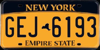 NY license plate GEJ6193