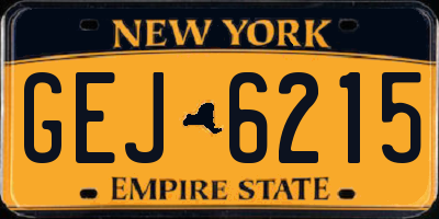 NY license plate GEJ6215