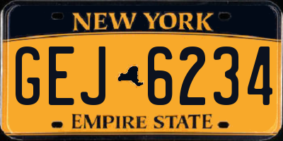 NY license plate GEJ6234