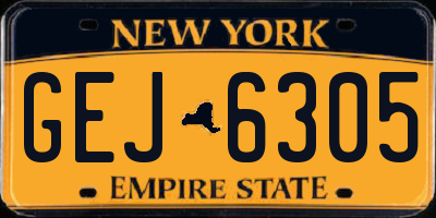 NY license plate GEJ6305