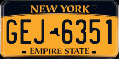 NY license plate GEJ6351