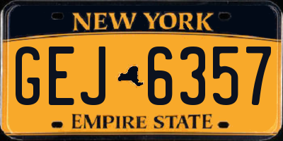 NY license plate GEJ6357