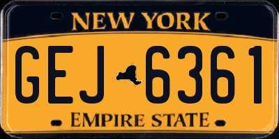 NY license plate GEJ6361