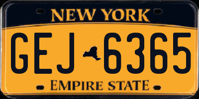 NY license plate GEJ6365