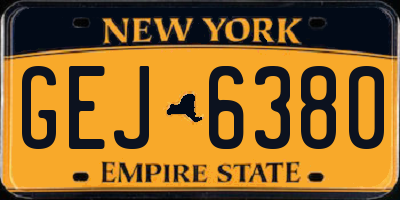 NY license plate GEJ6380
