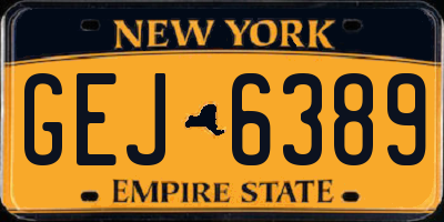NY license plate GEJ6389