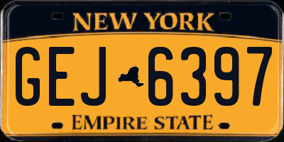 NY license plate GEJ6397