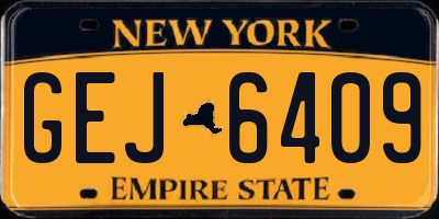 NY license plate GEJ6409