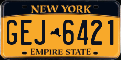 NY license plate GEJ6421