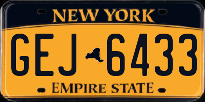 NY license plate GEJ6433