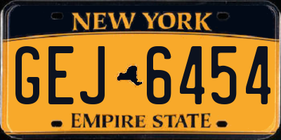 NY license plate GEJ6454