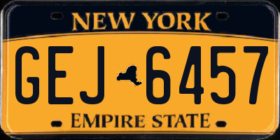 NY license plate GEJ6457